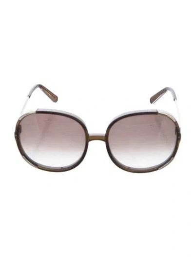 Pre-owned Chloé Round Gradient Sunglasses In Brown