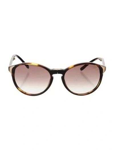 Pre-owned Chloé Round Gradient Sunglasses In Brown