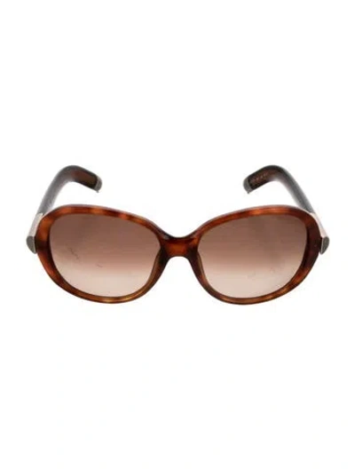 Pre-owned Chloé Round Gradient Sunglasses In Brown