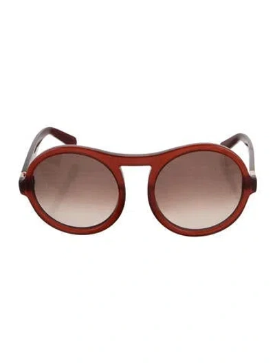Pre-owned Chloé Round Gradient Sunglasses In Brown