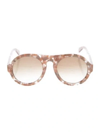 Pre-owned Chloé Round Gradient Sunglasses In Clear/neutrals