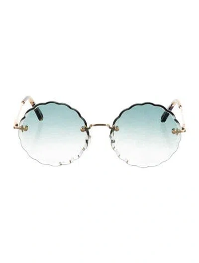 Pre-owned Chloé Round Gradient Sunglasses In Gold