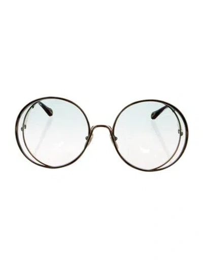 Pre-owned Chloé Round Gradient Sunglasses In Gold
