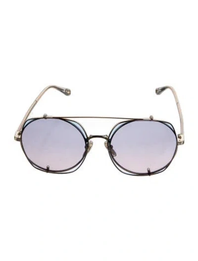 Pre-owned Chloé Round Gradient Sunglasses In Gold