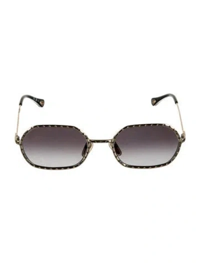 Pre-owned Chloé Round Gradient Sunglasses In Gold