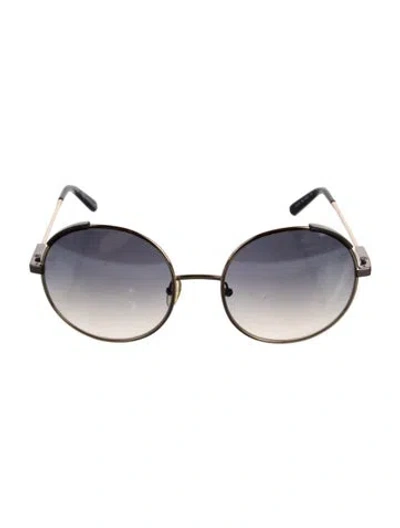 Pre-owned Chloé Round Gradient Sunglasses In Gold