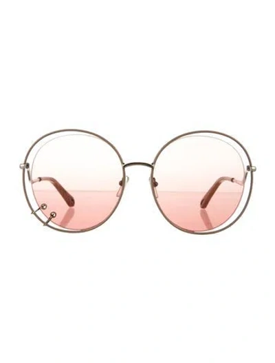 Pre-owned Chloé Round Gradient Sunglasses In Pink