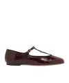Chloé Marcie Embellished Crinkled Patent-leather Ballet Flats In Black
