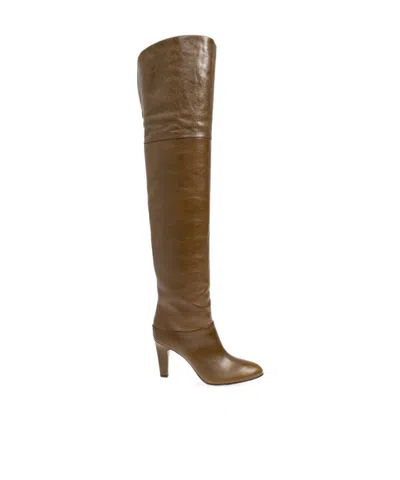 Chloé Round-head Boots In Brown