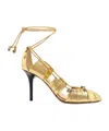 Chloé Chloe Luna 100 Cut-out Metallic-leather Pumps In Nude