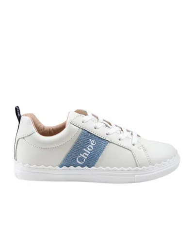 Chloé Round Head Low-cut Sneakers In White