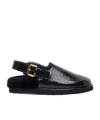 Chloé Cracked Leather Mule In Black