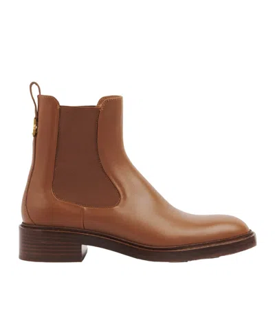 Chloé Marcie Leather Chelsea Ankle Booties In Clay Brown