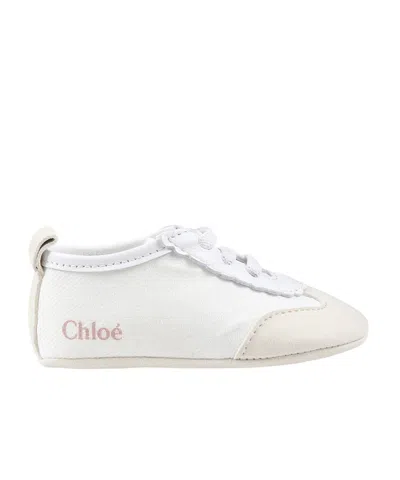 Chloé Round-head Sneakers In White