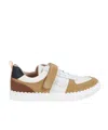 Chloé Lauren Leather Sneakers In White