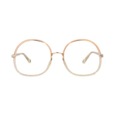 Pre-owned Chloé Round Injection Optical Frames 'orange/transparent' | Women's Size Onesize
