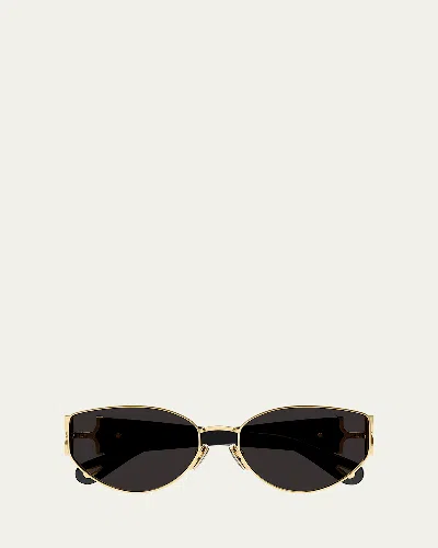 Chloé Round Logo-print Sunglasses In Black