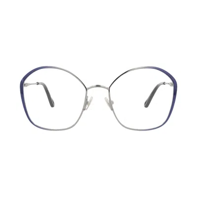 Pre-owned Chloé Round Metal Optical Frames 'blue/transparent' | Women's Size Onesize