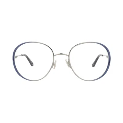 Pre-owned Chloé Round Metal Optical Frames 'blue/transparent' | Women's Size Onesize
