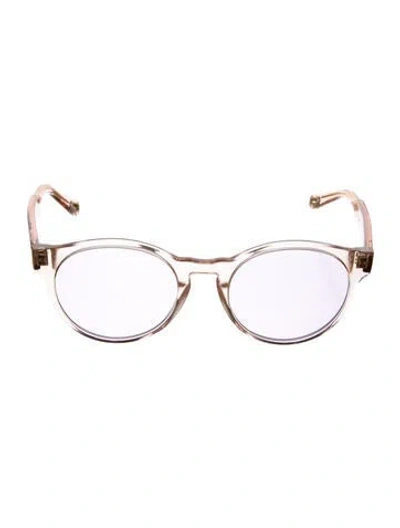 Pre-owned Chloé Round Mirrored Sunglasses In Transparent