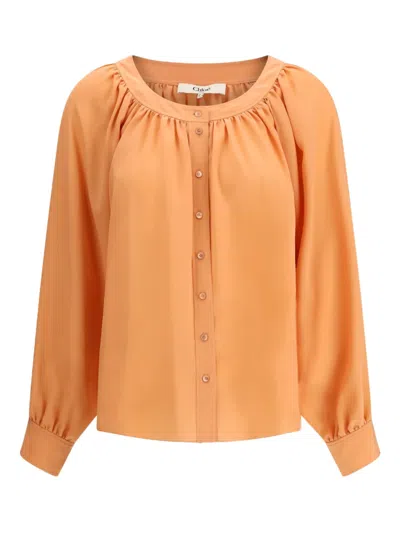 Chloé Women Silk Shirt In Neutral