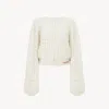 Chloé Milkcolored Wool And Cashmere Knit Cardigan In White