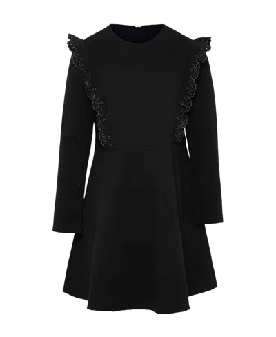 Chloé Round Neck Cotton Blended Dress In Black