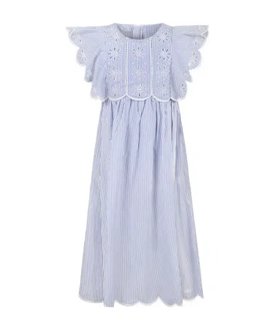 Chloé Round-neck Dress In Blue