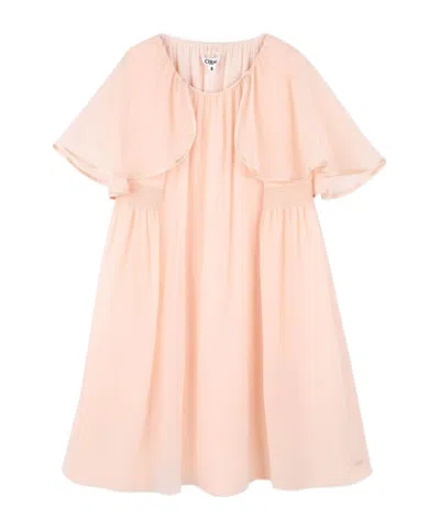 Chloé Kids' Round-neck Dress In Neutral