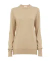 Chloé Pull Ajusté Col Rond Femme Beige Taille Xs 100% Laine In Nude