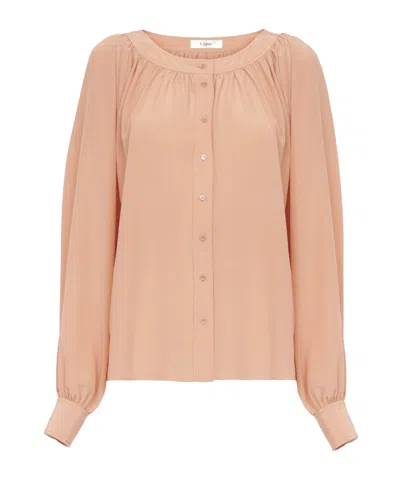 Chloé Round-neck Shirt In Nude