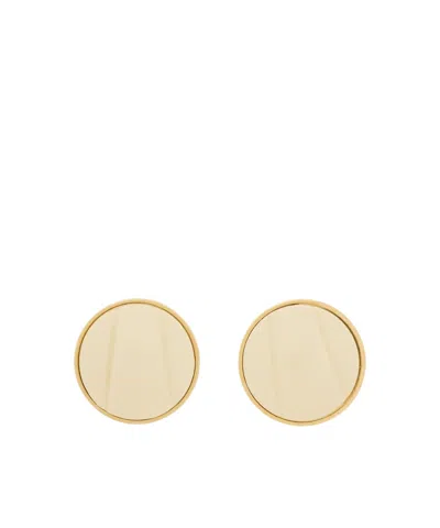 Chloé Round Pleated Clip-on Earrings In Gold