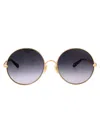 Chloé Chloe Round Sunglasses Ch0321 S 005 In Gold