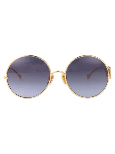 Chloé Chloe Round Sunglasses Ch0372 S 004 In Gold