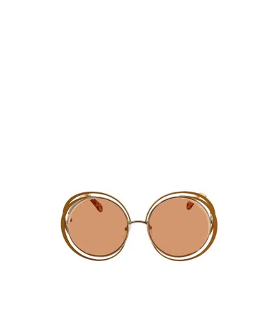 Chloé Round Sunglasses In Nude
