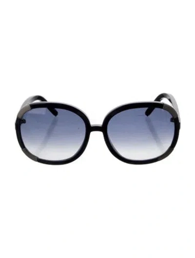 Pre-owned Chloé Round Tinted Sunglasses In Blue