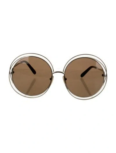 Pre-owned Chloé Round Tinted Sunglasses In Brown