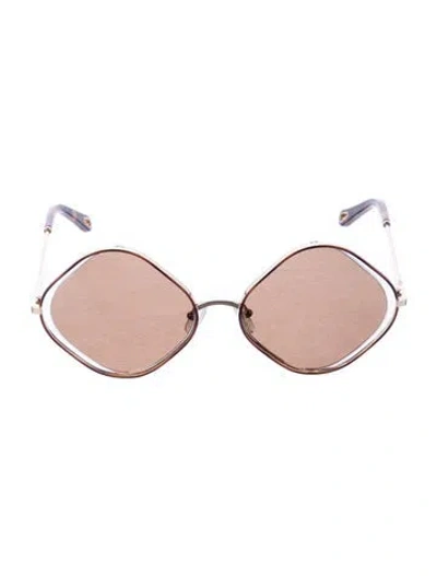 Pre-owned Chloé Round Tinted Sunglasses In Brown
