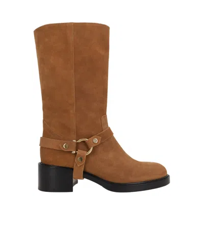 CHLOÉ CHLOÉ ROUND-TOE ANKLE BOOTS