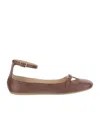 Chloé Misty Laser-cut Leather Ballet Flats In Brown