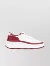 Chloé Round Toe Low-top Sneakers With Contrasting Sole In White
