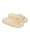 Chloé Isla Raffia-effect Slides In Nude