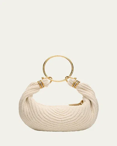 Chloé Rounded Crochet Bracelet Hobo Bag In White