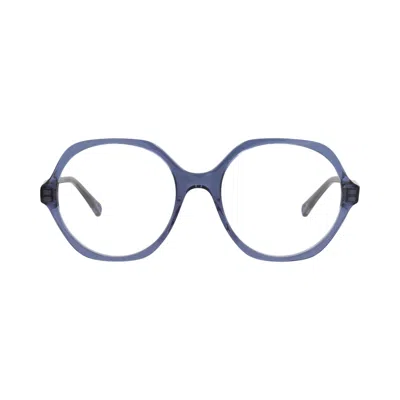 Pre-owned Chloé Round-frame Bio Acetate Optical Frames 'blue/transparent' | Women's Size Onesize