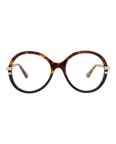Chloé Round-frame Bio Acetate Optical Frames In Brown