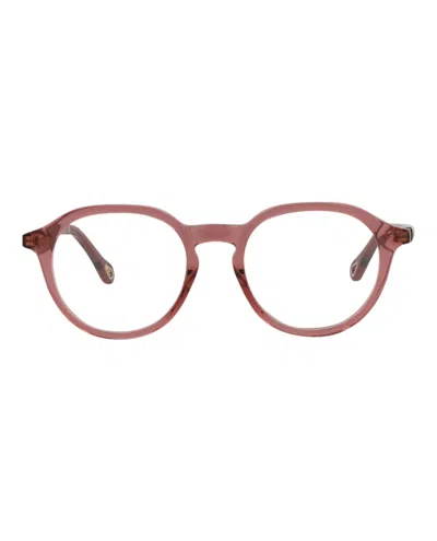 Chloé Round-frame Bio Acetate Optical Frames In Pink