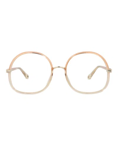 Chloé Round-frame Injection Optical Frames In Gold