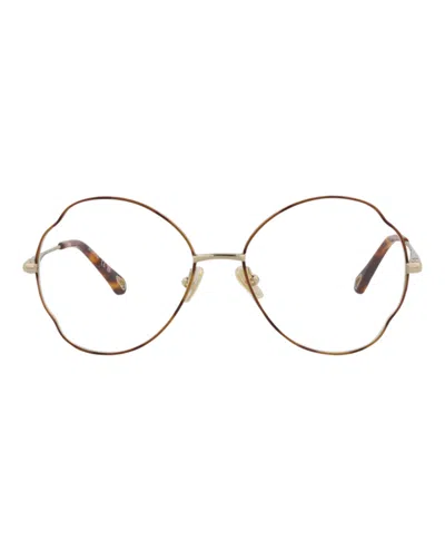 Chloé Round-frame Metal Optical Frames In Gold