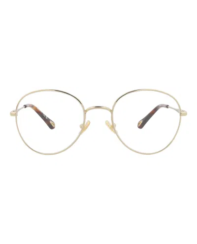 Chloé Round-frame Metal Optical Frames In Gold