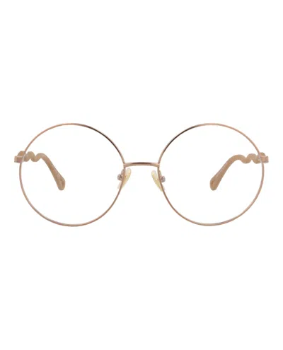 Chloé Round-frame Metal Optical Frames In Gold